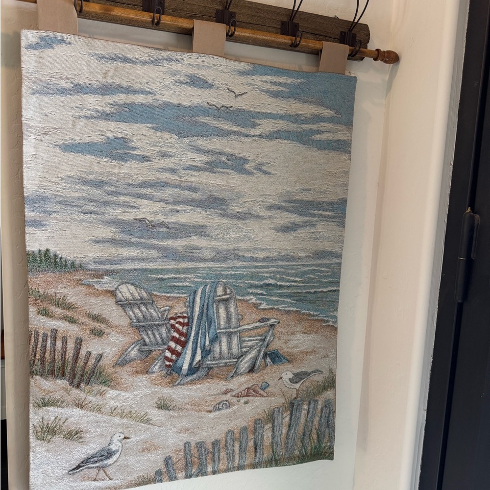 SHORE THING Handwoven Tapestry Wall Hanging 26x36 Made in USA